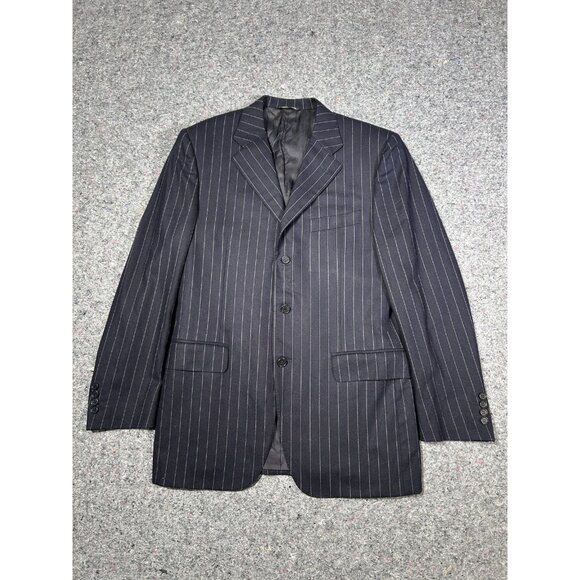 Canali Classic Pinstripe Wool Blazer Jacket  - Size M /EU 48 Made in Italy - Picture 3 of 14